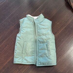 Carter's Olive Green Quilted Puffer Vest with Sherpa Collar
